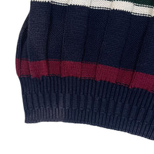 Load image into Gallery viewer, Vintage IZOD Embroidered Mini Logo Multi Colour Striped Cotton Knit Sweater Jumper
