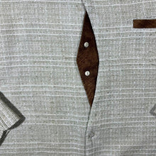Load image into Gallery viewer, Beige White Check Contrast Brown Trim Long Sleeve Flannel Shirt
