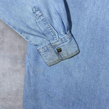 Load image into Gallery viewer, Vintage John Baner Cowboy Western Blue Denim Popper Cotton Long Sleeve Shirt
