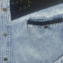 Load image into Gallery viewer, Vintage John Baner Cowboy Western Acid Wash Blue Denim Popper Long Sleeve Shirt
