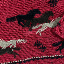 Load image into Gallery viewer, Vintage Tsunami Horse Patterned 1/4 Zip Red Fleece Sweatshirt
