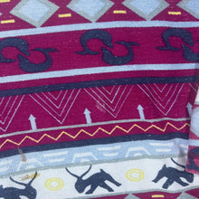 Load image into Gallery viewer, Vintage Aztec Crazy Abstract Patterned Pink Blue Cotton Long Sleeve Scoop Neck T-Shirt Top
