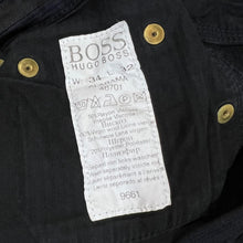 Load image into Gallery viewer, BOSS HUGO BOSS &quot;Alabama&quot; Classic Black Corduroy Cord Trousers Bottoms
