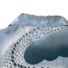 Load image into Gallery viewer, Early 00&#39;s Guo Lhi Ting Gothic Y2K Dragon Graphic Blue White Short Sleeve Shirt
