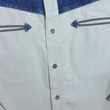 Load image into Gallery viewer, Vintage John Baner Cowboy Western Embroidered Cream Blue Cotton Long Sleeve Shirt
