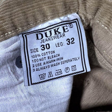 Load image into Gallery viewer, Duke Jeans "Kendo" Classic Brown Tan Corduroy Cord Trousers
