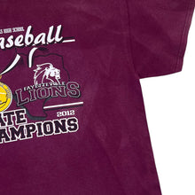 Load image into Gallery viewer, FAYETTEVILLE LIONS &quot;State Champions&quot; College Baseball Graphic Faded T-Shirt
