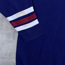 Load image into Gallery viewer, Vintage 90&#39;s Colour Block Striped Blue 1/4 Zip Cotton Pullover Sweatshirt
