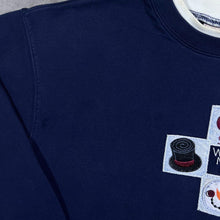 Load image into Gallery viewer, Vintage MC Sportswear Embroidered Christmas Snowman Festive Navy Blue Sweatshirt
