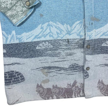 Load image into Gallery viewer, Vintage 90&#39;s Wolf Animal Wildlife Tapestry Style Patterned Long Sleeve Flannel Shirt

