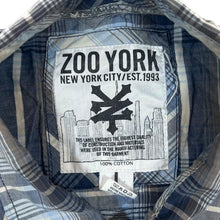 Load image into Gallery viewer, Zoo York Cowboy Western Skater Blue Check Popper Button Long Sleeve Shirt
