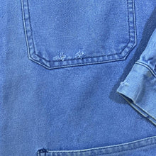 Load image into Gallery viewer, Vintage 90&#39;s Classic French Workwear Chore Faded Blue Cotton Distressed Jacket
