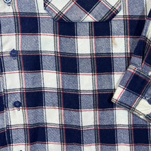 Load image into Gallery viewer, Vintage Friendship Navy White Red Plaid Check Long Sleeve Flannel Shirt
