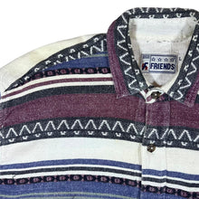 Load image into Gallery viewer, Vintage 90&#39;s FRIENDS Multi Striped Aztec Patterned Long Sleeve Flannel Shirt
