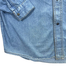 Load image into Gallery viewer, Vintage Stockerpoint Cowboy Western Blue Denim Popper Long Sleeve Shirt
