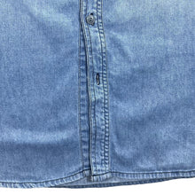 Load image into Gallery viewer, Vintage JACQUES LORANT Lace Panel Cowboy Western Style Long Sleeve Blue Denim Shirt
