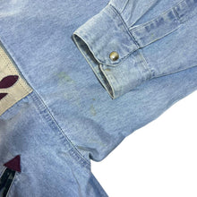 Load image into Gallery viewer, Vintage 90&#39;s Gold River Cowboy Western Popper Button Blue Denim Long Sleeve Shirt
