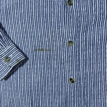 Load image into Gallery viewer, Vintage 90's Cavori "Sporting" Blue White Patterned Striped Long Sleeve Button-Up Shirt
