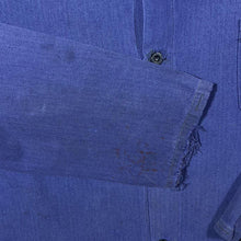 Load image into Gallery viewer, Vintage French Chore Worker Style Navy Blue Cotton Button Heavily Distressed Jacket
