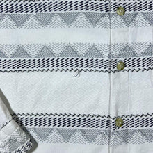 Load image into Gallery viewer, Vintage Tom Tompson Crazy Abstract Patterned White Grey Long Sleeve Flannel Shirt
