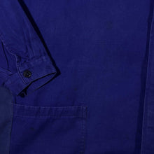 Load image into Gallery viewer, Vintage Lotus French Chore Worker Style Navy Blue Cotton Distressed Jacket
