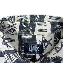 Load image into Gallery viewer, Vintage 90's Kampo Crazy Abstract Patterned Cotton Short Sleeve Shirt
