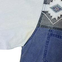 Load image into Gallery viewer, Vintage Designer&#39;s Club Cowboy Western Aztec Patterned Blue Denim Long Sleeve Shirt

