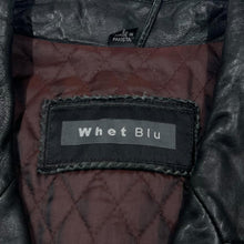 Load image into Gallery viewer, Vintage WHET BLU Classic Genuine Real Black Leather Blazer Jacket
