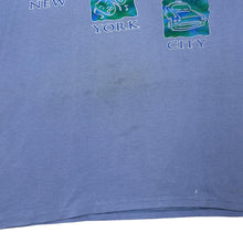 Load image into Gallery viewer, Vintage 90&#39;s Cal Cru NEW YORK CITY Souvenir Spellout Graphic Striped Single Stitch T-Shirt
