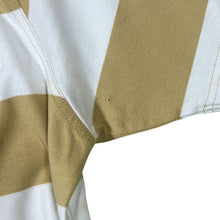 Load image into Gallery viewer, GANT Embroidered Mini Logo Denim Collared Beige White Striped Short Sleeve Polo Shirt
