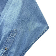 Load image into Gallery viewer, Vintage Port and Company "LCS" College Long Sleeve Button-Up Blue Denim Shirt
