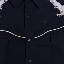 Load image into Gallery viewer, Vintage Ely Diamond Cowboy Western Embroidered Eagle Popper Long Sleeve Shirt
