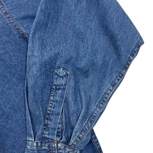 Load image into Gallery viewer, Vintage Forbidden Cowboy Western Panel Blue Denim Long Sleeve Shirt
