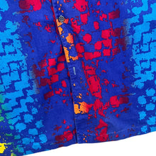 Load image into Gallery viewer, Vintage 90's B.S.R. Crazy Abstract Multi Coloured Short Sleeve Open Collar Cotton Shirt
