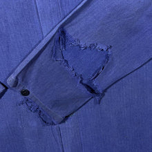 Load image into Gallery viewer, Vintage French Chore Worker Style Navy Blue Cotton Button Heavily Distressed Jacket
