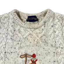 Load image into Gallery viewer, Vintage 90&#39;s ACORN Embroidered Hiker Heavy Wool Cable Knit Sweater Jumper
