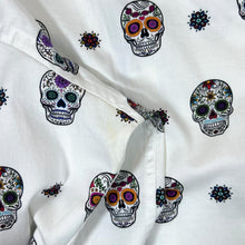 Load image into Gallery viewer, CLAUDIO LUGLI COUTURE Day Of The Dead Sugar Skull Patterned Long Sleeve Cotton Shirt
