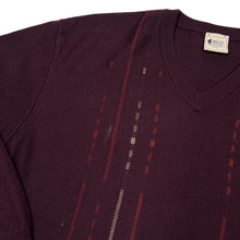 Load image into Gallery viewer, Vintage GABICCI Patterned Grandad Acrylic Wool V-Neck Knit Sweater Jumper
