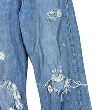 Load image into Gallery viewer, LEVI&#39;S &quot;Wedgie Straight&quot; Blue Denim Distressed Ripped Knee High Waist Straight Leg Jeans
