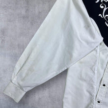 Load image into Gallery viewer, Vintage Stars &amp; Stripes Cowboy Western Embroidered White Black Popper Long Sleeve Shirt
