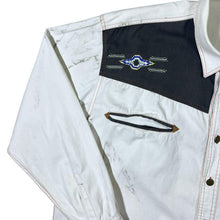 Load image into Gallery viewer, Early 00&#39;s Atlas For Men Cowboy Western Embroidered Aztec White Cotton Long Sleeve Shirt

