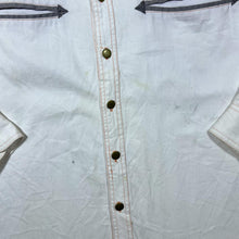 Load image into Gallery viewer, Early 00&#39;s Atlas For Men Cowboy Western White Grey Long Sleeve Cotton Shirt
