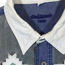 Load image into Gallery viewer, Vintage Designer&#39;s Club Cowboy Western Aztec Patterned Blue Denim Long Sleeve Shirt

