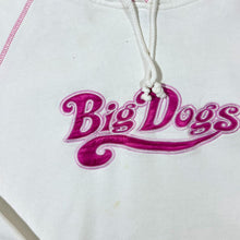 Load image into Gallery viewer, Early 00&#39;s Big Dogs Embroidered Spellout White Pink Pullover Hoodie
