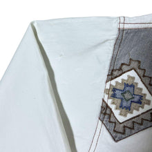 Load image into Gallery viewer, Vintage Forbidden Co. Cowboy Western Embroidered Aztec Pattern White Long Sleeve Shirt
