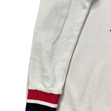 Load image into Gallery viewer, RUSSELL ATHLETIC Embroidered Chenille Big Logo Striped Trim Mock High Neck Sweatshirt
