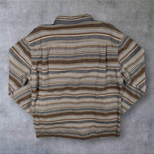 Load image into Gallery viewer, Patagonia Fjord Flannel Shirt Mens S Brown Stripe Organic Cotton 53947 FA19
