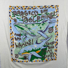 Load image into Gallery viewer, Vintage Zoof "Protect The Dolphins And The Whales" Animal Wildlife Graphic White T-Shirt
