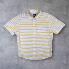 Load image into Gallery viewer, Patagonia Lightweight Bluffside Shirt Mens M Yellow Stripe Organic Cotton 54121
