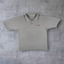Load image into Gallery viewer, Vintage Walt Disney World Embroidered Mini Logo Grey Short Sleeve Cotton Polo Shirt
